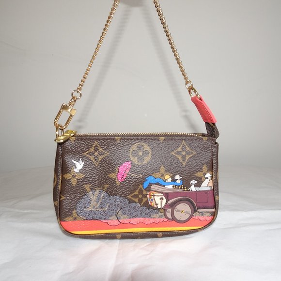 Louis Vuitton M41655 Brown Multi Color Print Coated Canvas Wristlet - Picture 1 of 12
